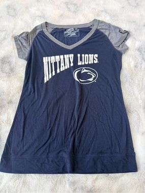 Penn State Nittany Lions Campus Heritage Raglan Tee Women’s M Navy Gray